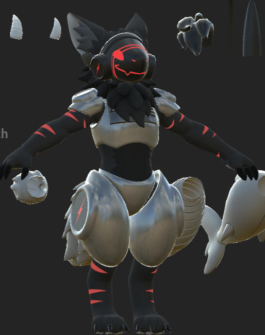 Protogen with red stripes